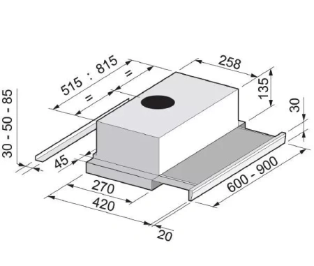картинка Встраиваемая вытяжка Falmec Slim 60 X PLUS от магазина SEFI