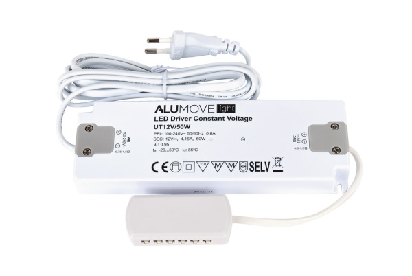 картинка Трансформатор Alumove Light UT12V/50W, c распред.коробкой на 12 разъемов MiniPlug, кабель 2м магазин SEFI являющийся официальным дистрибьютором в России  картинка Трансформатор Alumove Light UT12V/50W, c распред.коробкой на 12 разъемов MiniPlug, кабель 2м от магазина SEFI