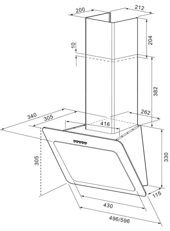 картинка Вытяжка Krona Liva 600 black PB от магазина SEFI