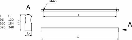 картинка Ручка меб. скоба алюм. ENIGMA 320 черный матовый, AKS магазин SEFI являющийся официальным дистрибьютором в России  картинка Ручка меб. скоба алюм. ENIGMA 320 черный матовый, AKS от магазина SEFI