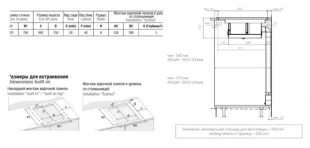 картинка Варочная панель с встроенной вытяжкой Pando E-390/78 V.1130 ECO PLUS + DIFUSOR LAT от магазина SEFI