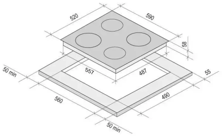картинка Индукционная варочная панель KRONA VENTO 60 BL от магазина SEFI