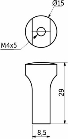картинка Ручка меб. кнопка мет. AK071, черный матовый от магазина SEFI