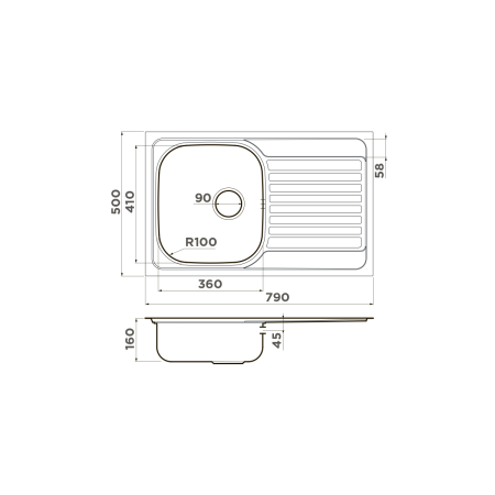 картинка Мойка Omoikiri Kashiogawa 79-IN нерж. сталь/нержавеющая сталь от магазина SEFI