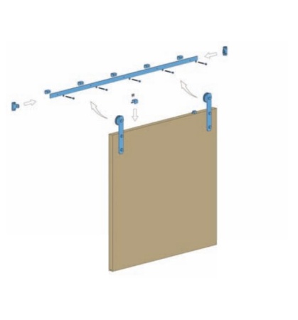 картинка Комплект LOFT CLASSIC для 1 раздвижной двери AKS 120 кг (с направляющей L-3000 мм) от магазина SEFI