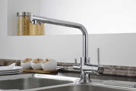 картинка Смеситель для кухни с подключением к фильтру, EMAR ЕС-3003, цвет Хром от магазина SEFI