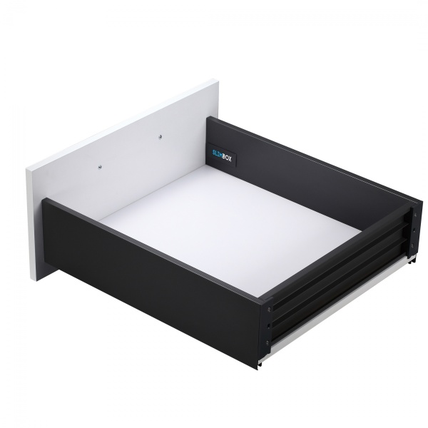 картинка Система ящиков Slimbox AKS L-450 H=128 графит SOFT CLOSE ДСП 16мм магазин SEFI являющийся официальным дистрибьютором в России  картинка Система ящиков Slimbox AKS L-450 H=128 графит SOFT CLOSE ДСП 16мм от магазина SEFI