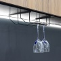 картинка Держатель подвесной для бокалов двухрядный 340*65*205, черный AKS от магазина SEFI