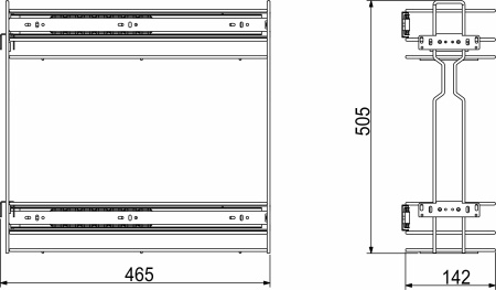 картинка Выдвижная корзина-карго 200 крепл.боковое/универс. б/н, эф.хрома WIEXPOL от магазина SEFI