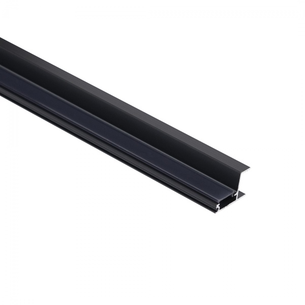 картинка Профиль алюминиевый накладной/торцевой CAPELLA-3018B, с черным экраном, цвет черный, 2м (для 18 ДСП), AKS от магазина SEFI
