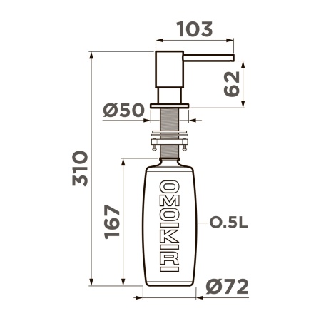 картинка Дозатор Omoikiri OM-08-LG латунь/светлое золото от магазина SEFI
