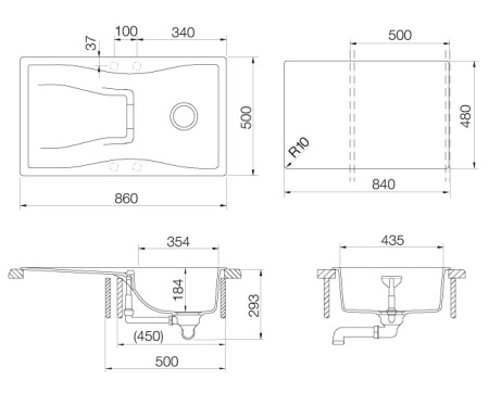 картинка Кухонная мойка SCHOCK WATERFALL 45D CRISTADUR пуро от магазина SEFI