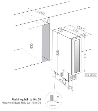 картинка Встраиваемый винный шкаф Pando PVZB 15-9 XR от магазина SEFI