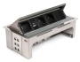 картинка Блок розеток с крышкой Push & Pul: 2 евророзетки 220В, 2 USB-зарядки Type A+C, пустой модуль ASA Plastici VersaNet, корпус нержавеющая сталь, наполнение черное, щетина полупрозрачная. (06131F00028) от магазина SEFI