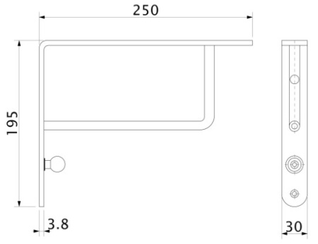 картинка Полкодержатель декоративный с вешалкой, хром AKS от магазина SEFI