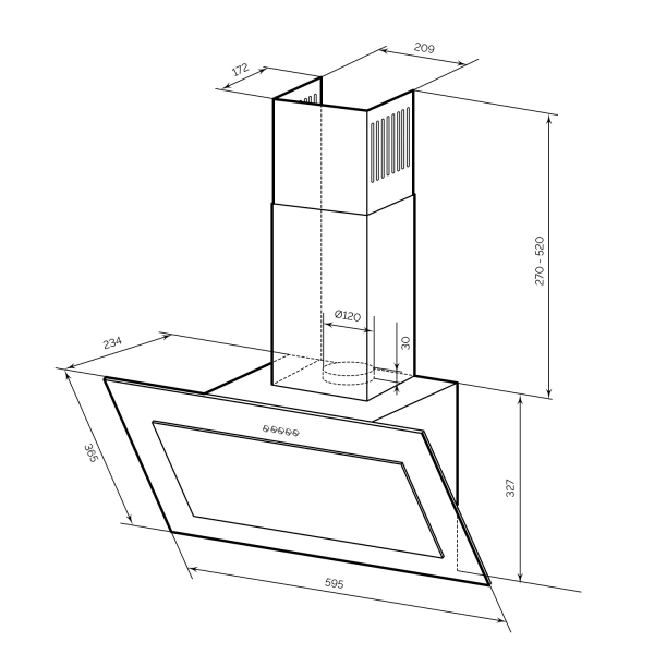 картинка Наклонная Вытяжка LEX Mio GS 600 White от магазина SEFI