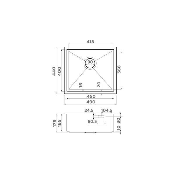 картинка Omoikiri Kasen 49-16-INT-GM нерж. сталь/вороненая сталь от магазина SEFI