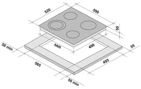 картинка Электрическая варочная панель KRONA ORSA 60 BLS от магазина SEFI