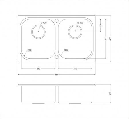 картинка Мойка Oulin S8905, поверхность сатин от магазина SEFI