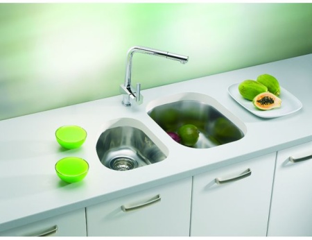 картинка Мойка ALVEUS VARIANT 20 SAT-90 420X340X175 слив вдоль длинной стороны в комп. с сифоном 1130550, от магазина SEFI