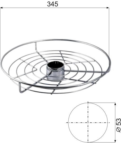 картинка Корзина на трубу d50 центральная d350, хром AKS от магазина SEFI