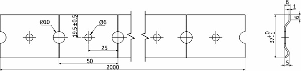 картинка Шина для навесов L=2м (1,0мм) РФ от магазина SEFI