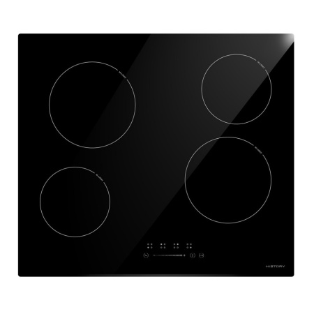 картинка Электрическая встраиваемая варочная панель HiSTORY HC 6410 GBK четыре конфорки Hi-Light Черная керамика 60 см от магазина SEFI