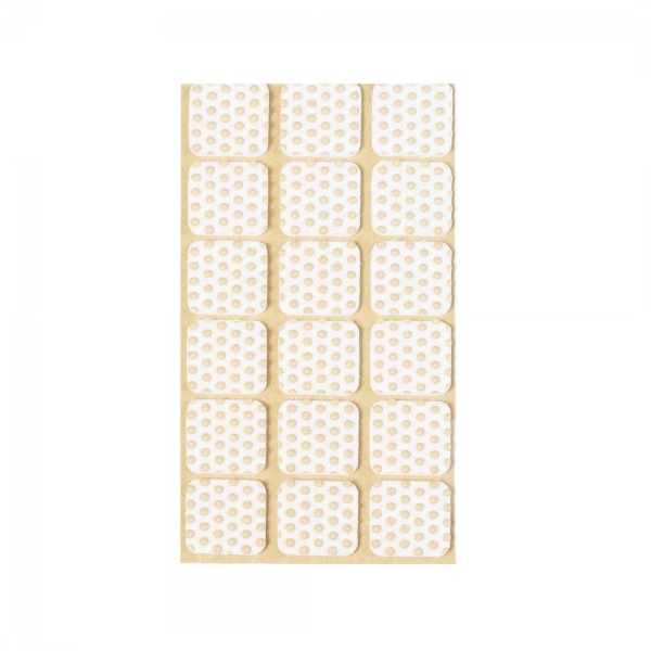 картинка Подкладка самоприлипающая фетровая прорезиненная 25 х 25мм (1упак.=18шт), белая, Folmag от магазина SEFI