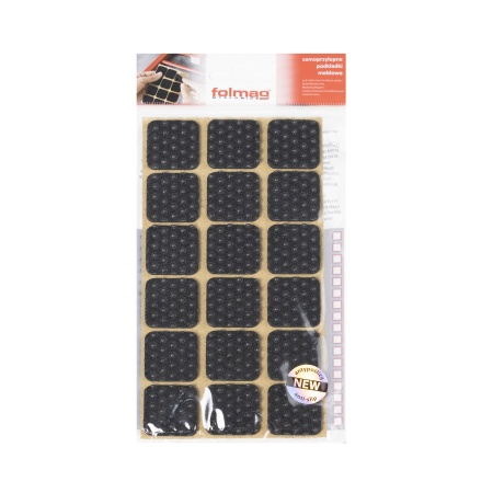 картинка Подкладка самоприлипающая фетровая прорезиненная 25 х 25мм (1упак.=18шт), черная, Folmag от магазина SEFI