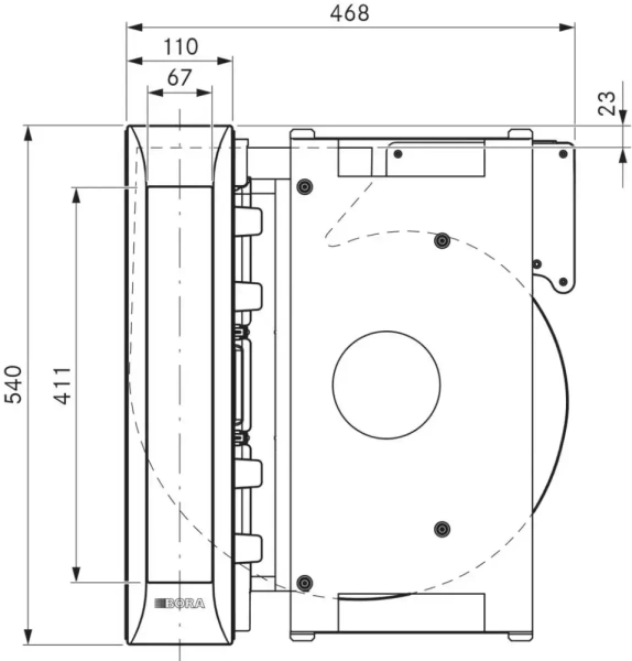 картинка Встраиваемая вытяжка BORA PKAS3AB от магазина SEFI