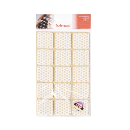 картинка Подкладка самоприлипающая фетровая прорезиненная 30 х 30мм (1упак.=15шт), белая, Folmag от магазина SEFI