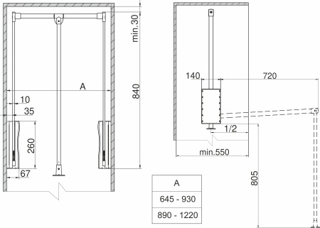 картинка Пантограф 540-710 LIFTER Basic, черный REJS магазин SEFI являющийся официальным дистрибьютором в России  картинка Пантограф 540-710 LIFTER Basic, черный REJS от магазина SEFI