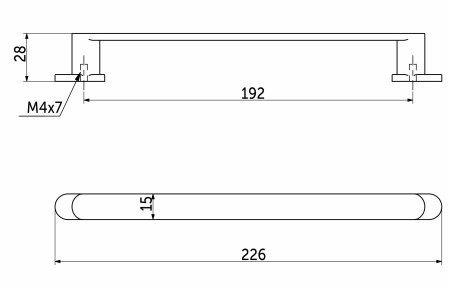 картинка Ручка меб. скоба мет. GRAND 192 шлифованный никель, AKS от магазина SEFI