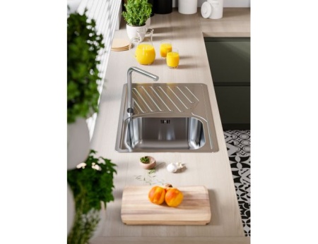 картинка Мойка ELEGANT 30 LEI 90 FI 810X510 в комплекте с сифоном 1130551, от магазина SEFI