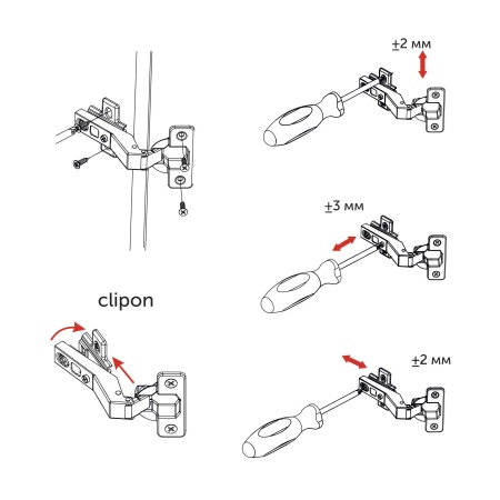 картинка Петля угловая 45° с доводчиком 45мм h0 clip-on AKS от магазина SEFI