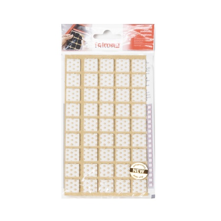 картинка Подкладка самоприлипающая фетровая прорезиненная 15 х 15мм (1упак.=45шт), белая, Folmag от магазина SEFI