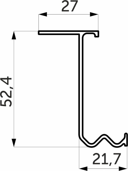 картинка Профиль алюминиевый SUPERIOR направляющая верхн. L-6000 мм LAGUNA K-022 от магазина SEFI