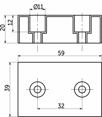 картинка Опора меб. пласт. 60х40х20 белый РП от магазина SEFI