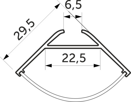 картинка Профиль алюминиевый угловой/подвесной ORION-GREAT 3030C с полукруглым экраном, цвет алюминий, 2м, AKS от магазина SEFI