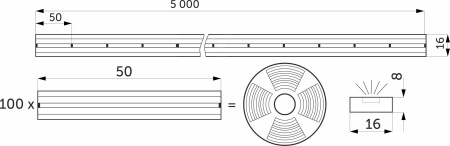 картинка Гибкий неон - 9,6W/m, 24V, 8*16мм, 120 д/м, IP65, нейтральный белый (4000K) - 5м, AKS магазин SEFI являющийся официальным дистрибьютором в России  картинка Гибкий неон - 9,6W/m, 24V, 8*16мм, 120 д/м, IP65, нейтральный белый (4000K) - 5м, AKS от магазина SEFI