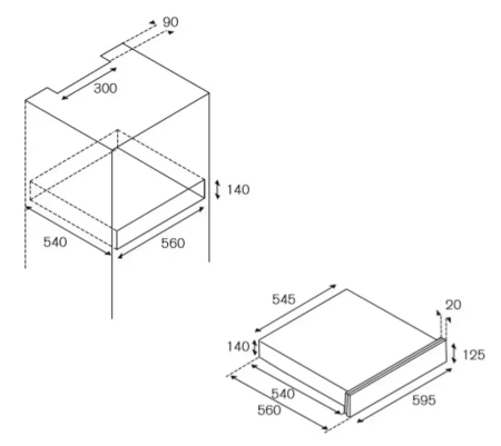 картинка Встраиваемый ящик для подогрева посуды Bertazzoni WD60X от магазина SEFI