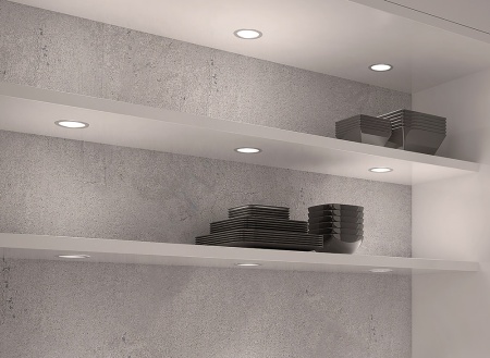 картинка Комплект: 5 светодиодных светильника ORBITA Set5, комплект 15Вт, 12B, 5 каб. 2м с раз.MiniPlug, трансформатор серебристый/свет натуральный от магазина SEFI