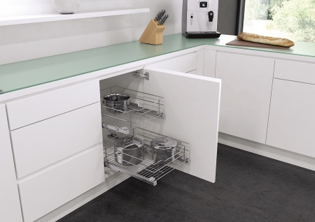 картинка Выдвижная корзина для бутылок с доводчиком, ширина фасада 400 мм от магазина SEFI