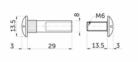 картинка Стяжка межшкафная d8 М6х29мм (уп/500шт) AKS от магазина SEFI