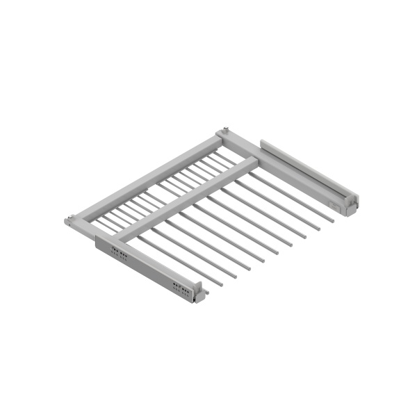 картинка Держатель выдвижной PANSY для одежды (брючница) с лотком для аксессуаров в секцию 500-600 мм, серый от магазина SEFI