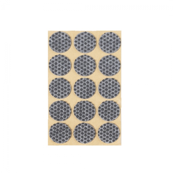 картинка Подкладка самоприлипающая фетровая прорезиненная d30мм (1упак.=15шт), серая, Folmag от магазина SEFI