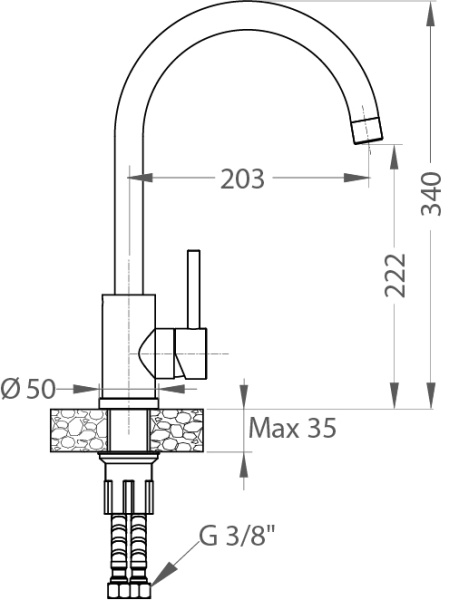 картинка Смеситель для мойки ALVEUS GENESIS  KATI G55 BEIGE от магазина SEFI