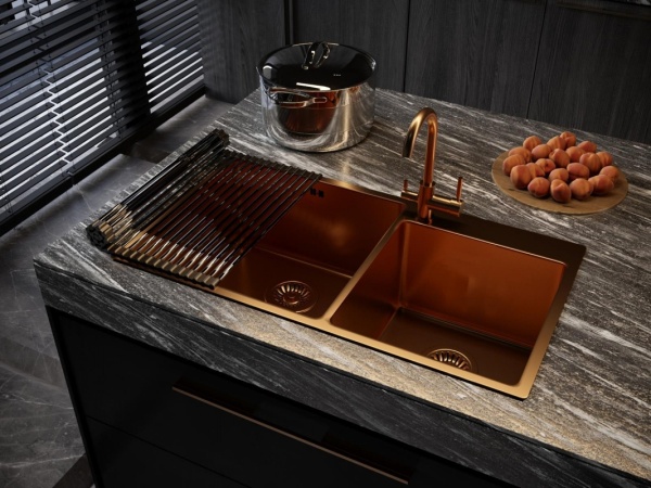 картинка Смеситель для кухни с подключением к фильтру, EMAR ЕС-3007, покрытие PVD, цвет Медь от магазина SEFI