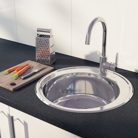 картинка Мойка, нержавеющая cталь, полированная, D510, Basic, IDDIS, BAS51P0i77 от магазина SEFI