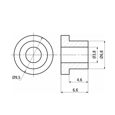 картинка Втулка под ручку для стеклянной двери (грибок) d7*4,5 пластик бесцветная (уп/50шт) РП от магазина SEFI